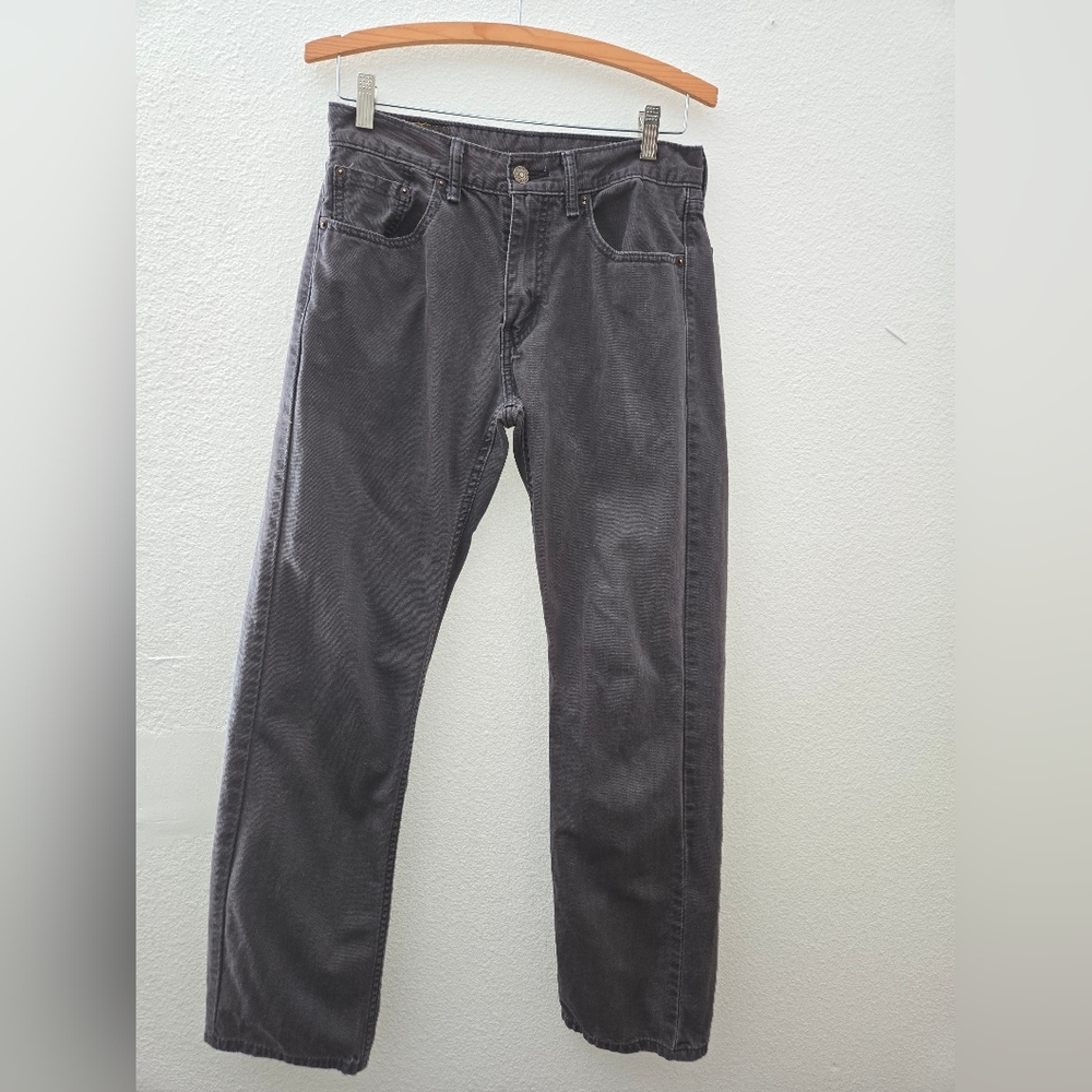 Levi's 505 Regular Fit Straight  Rugged 5-Pocket Denim Jeans Mens 30x32 Gray